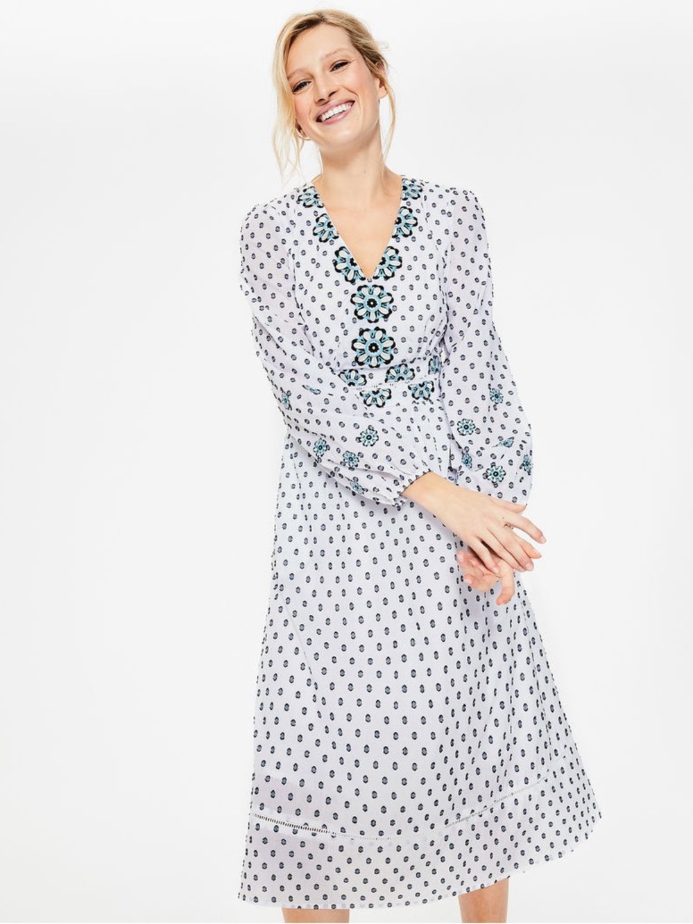 BODEN Flossie Embroidered Midi Dress 4